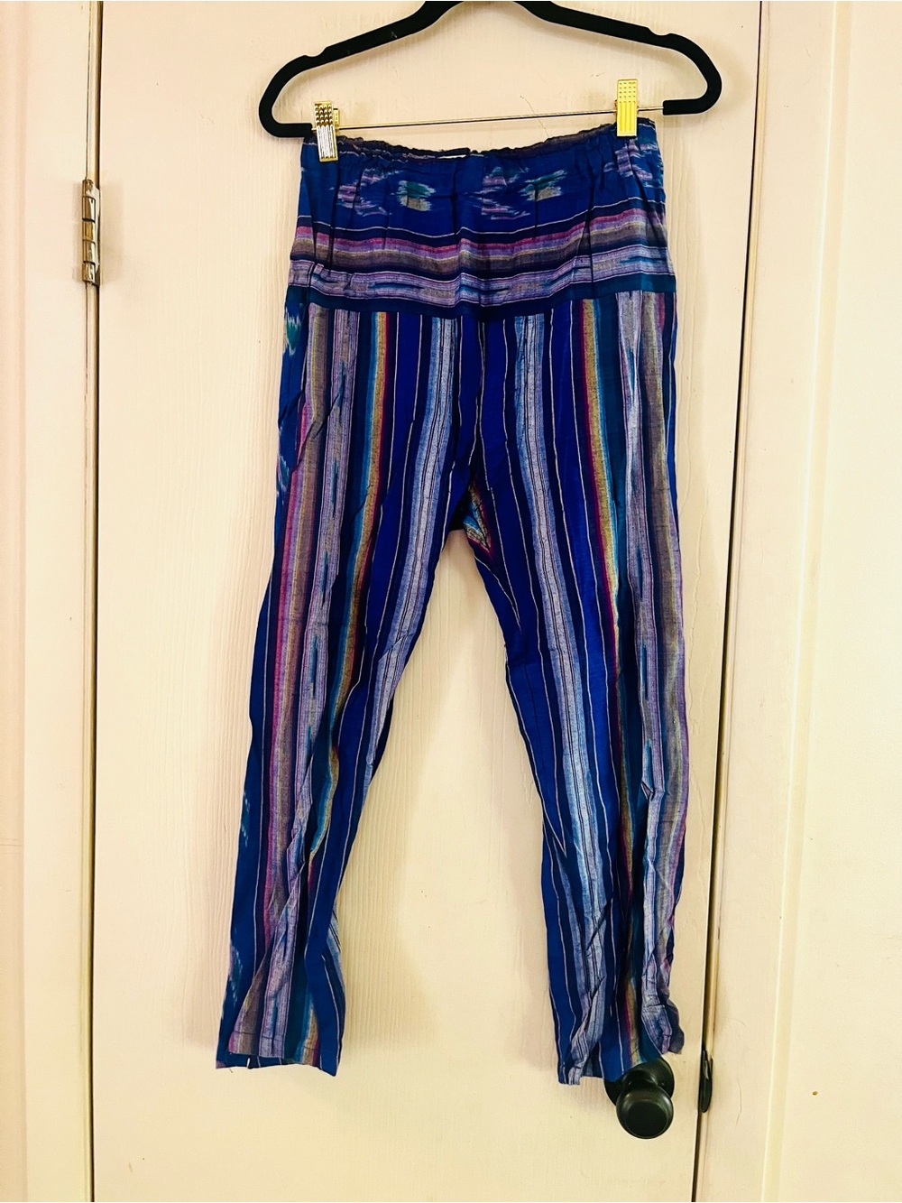 Vtg Handmade Festival 70s Cotton Boho Ethnic Guatemala Beach Pants Xs